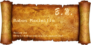 Babos Maximilla névjegykártya